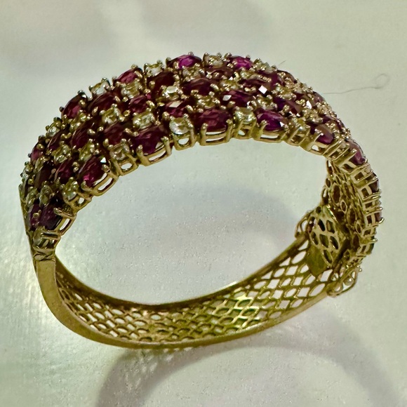 Great Vintage Rhinestone Cuff - Picture 4 of 4